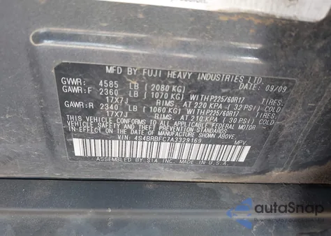 2010 Subaru Outback 2.5I Premium from USA, damaged, VIN 4S4BRBFC7A3329169